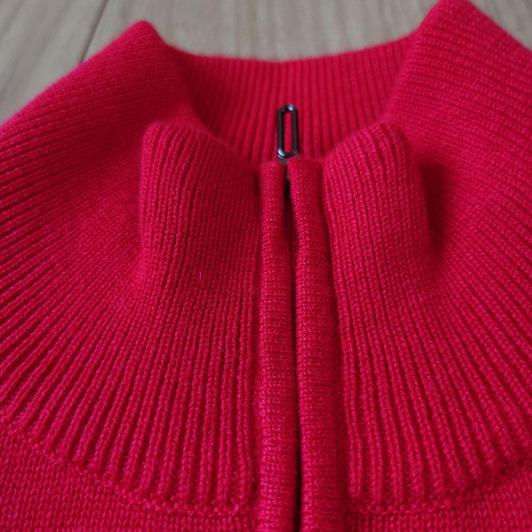 DESCENTE GOLF　赤いハーフジップ長袖セーター