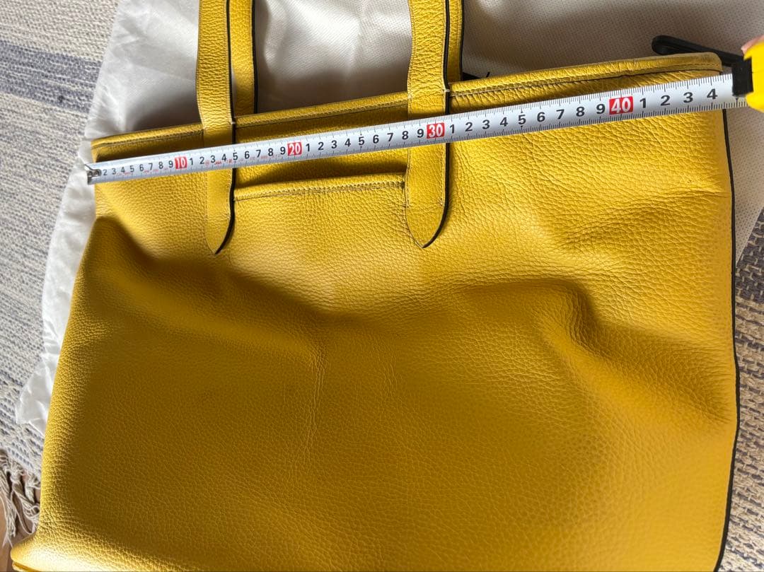 COACH コーチ レザートートバッグ メンズ イエロー A4収納可 保存袋付き