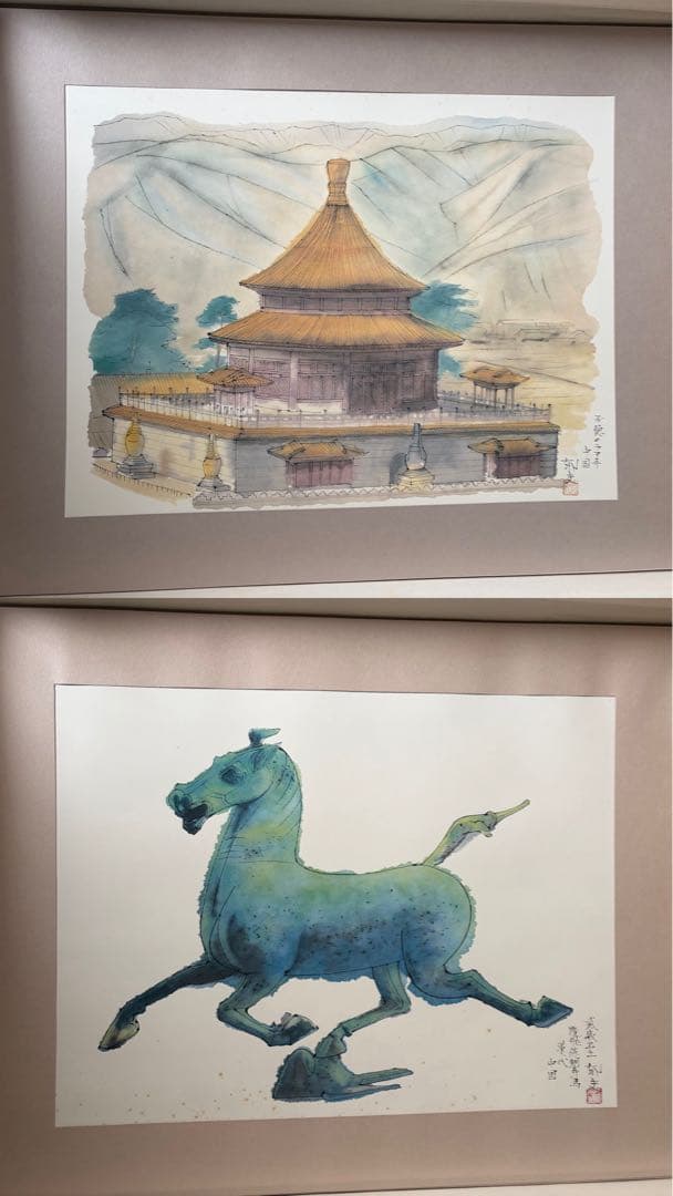 平山郁夫 作品集 「遙かなる旅」新作素描集　25枚揃 絵画 美術　日本経済新聞社