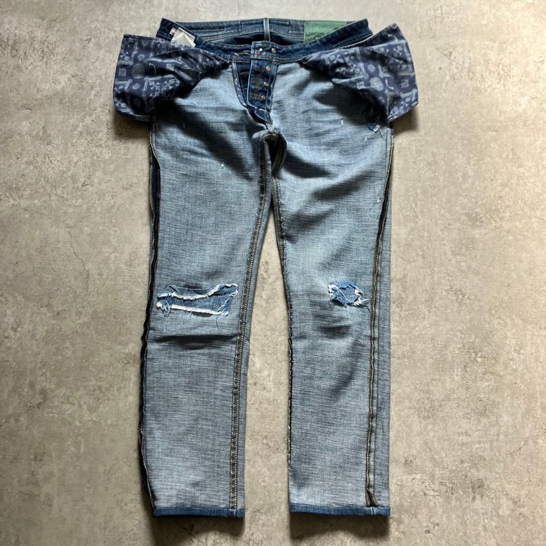 JACOB COHEN J622 32 ヤコブコーエン デニム ダメージ加工 青