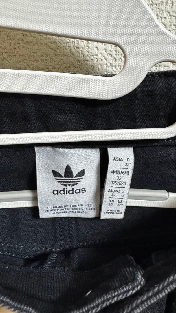 adidas アディカラー デニム ファイヤーバードパンツ 32（L）黒