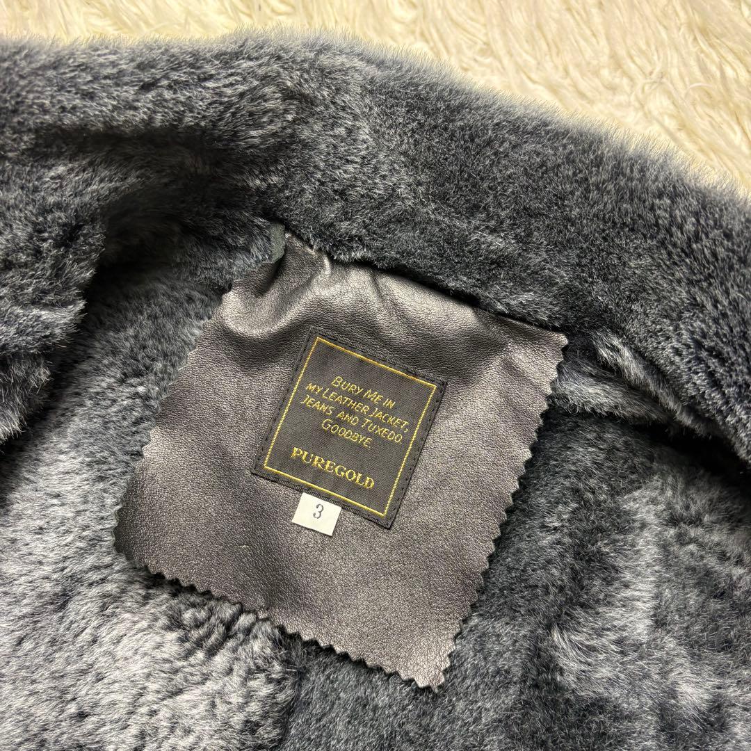 極美品　BUFFALO BOBS レザームートンジャケット　サイズ3 ブラック