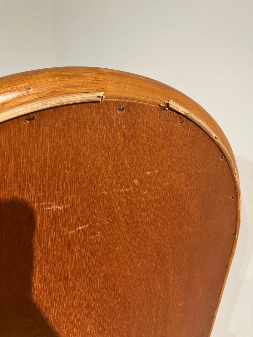 オールド　ラタン　スタンドミラー、折りたたみ、レトロ、和モダン、姿見、鏡、