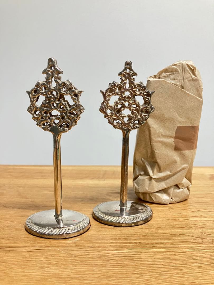 新品メモホルダー12個セット！　アンティーク調　ハンドクラフト　インド製　真鍮