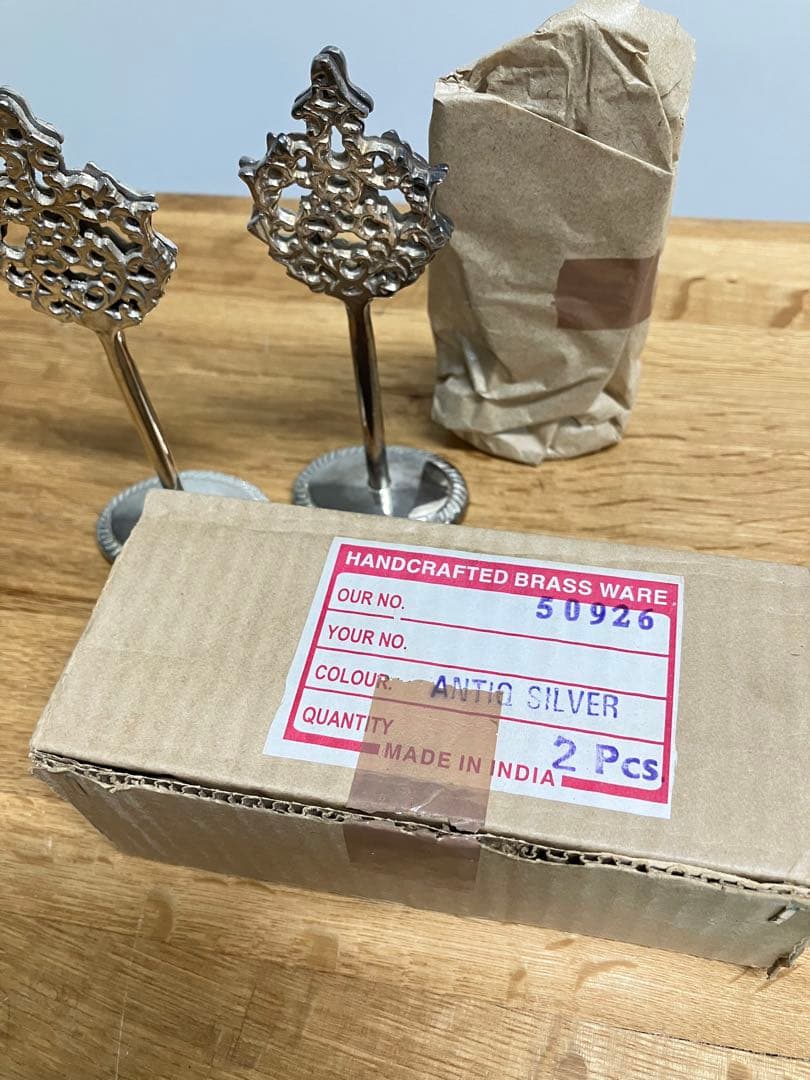 新品メモホルダー12個セット！　アンティーク調　ハンドクラフト　インド製　真鍮