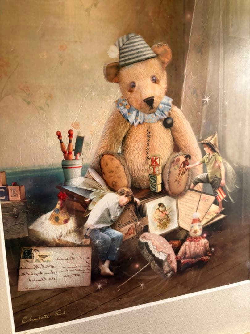 絵画　テディベア　メルヘン画　子ども部屋