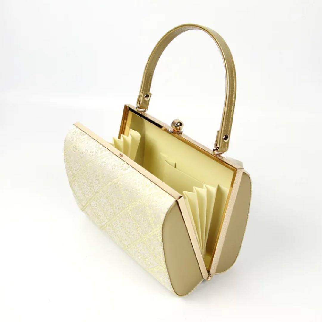 ☆新品未使用☆礼装用佐賀錦ゴールド系草履バッグセット　フリーサイズ　N53