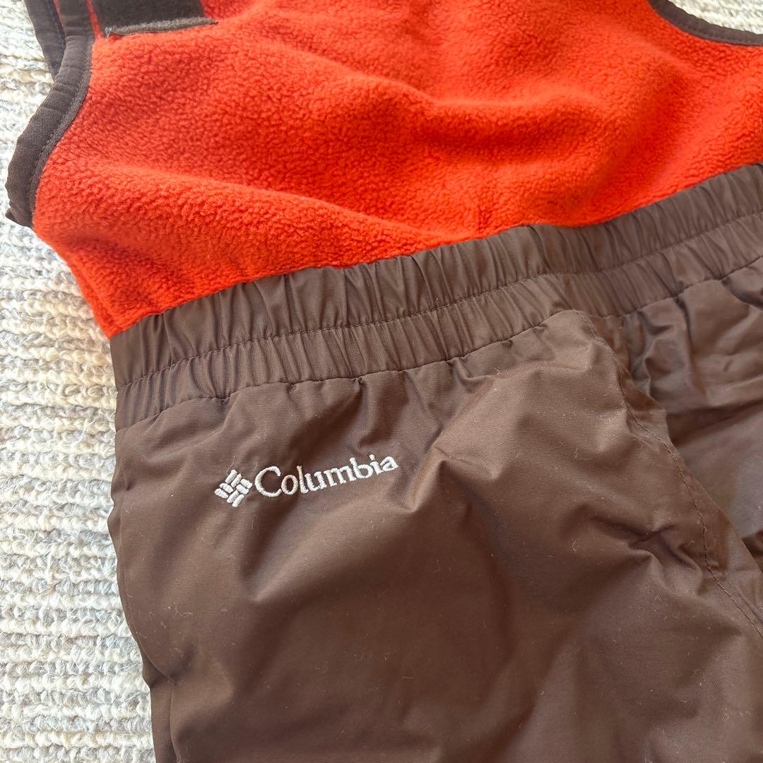 Columbia 子供用スキーウェア オレンジ/ブラウン　上下