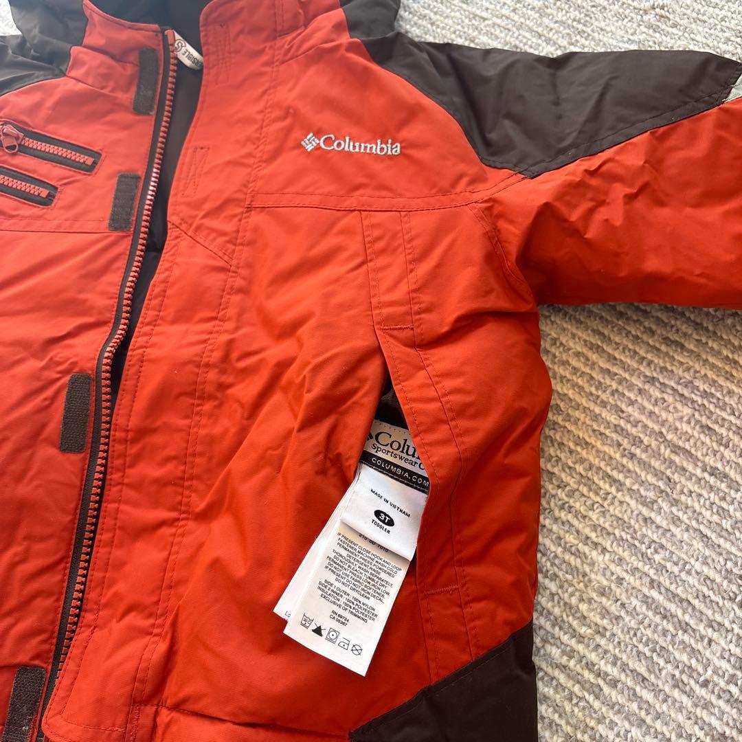 Columbia 子供用スキーウェア オレンジ/ブラウン　上下