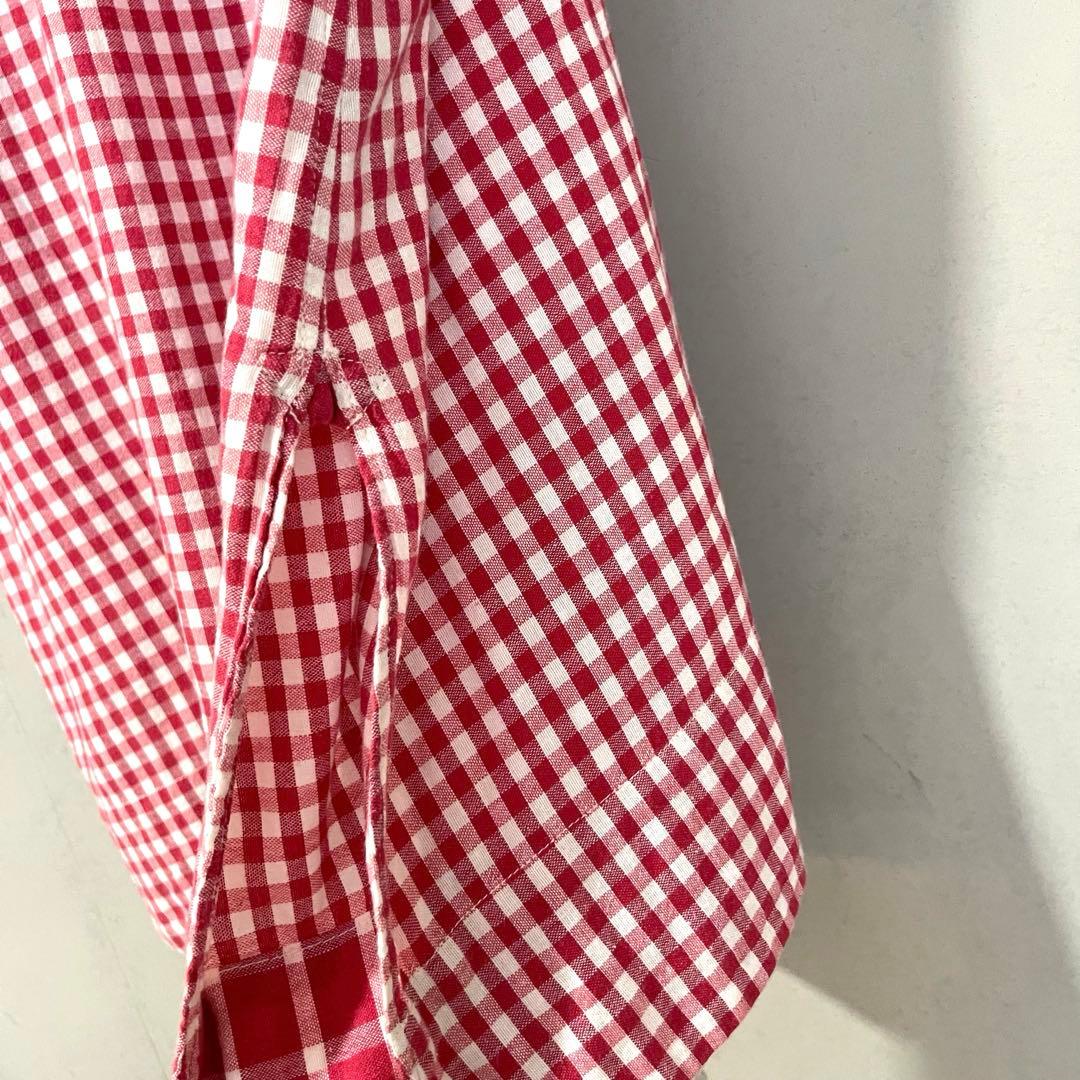 45R YUKI COTTON シャツワンピース スキッパー 赤 ギンガム