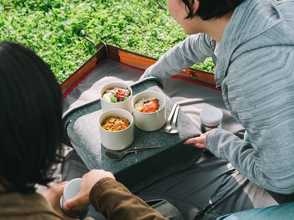 新品） peak 保温可能弁当箱　トバチ３　食器セット ホワイト