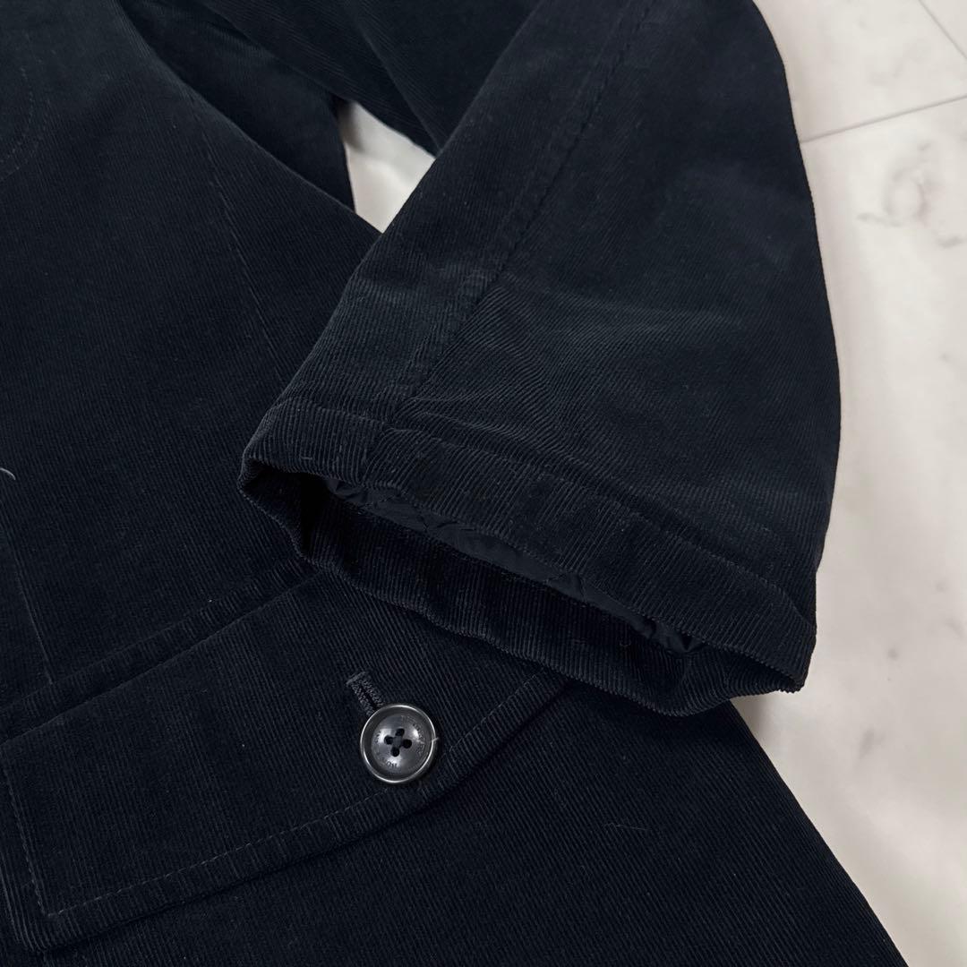 バーバリーロンドン コーデュロイ ハーフコート メガチェック ブラック Lサイズ