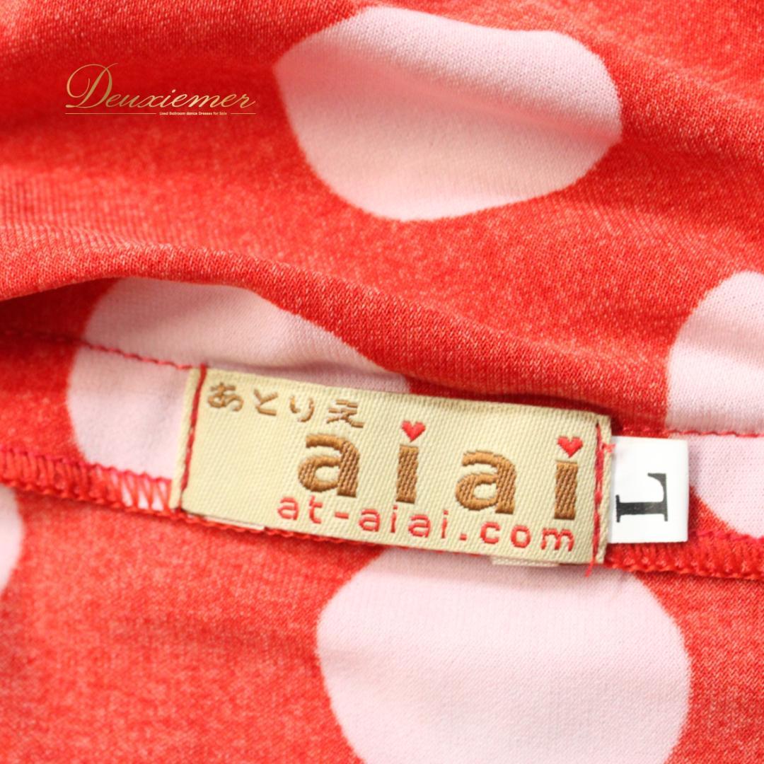 【美品 フラメンコ衣装】レッド あとりえaiai ブラウス トップス 赤 水玉
