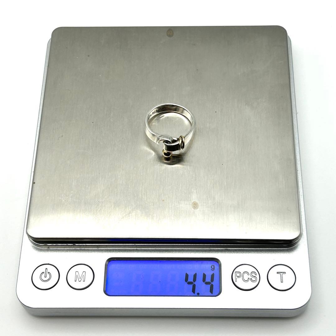 美品　ティファニー　フック＆アイ　リング　約14号　コンビ　925 750