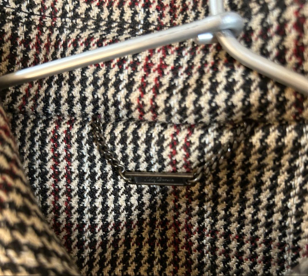 美品⭐︎Lily Brown レザーパイピングケープコート　ポンチョ千鳥柄フリー