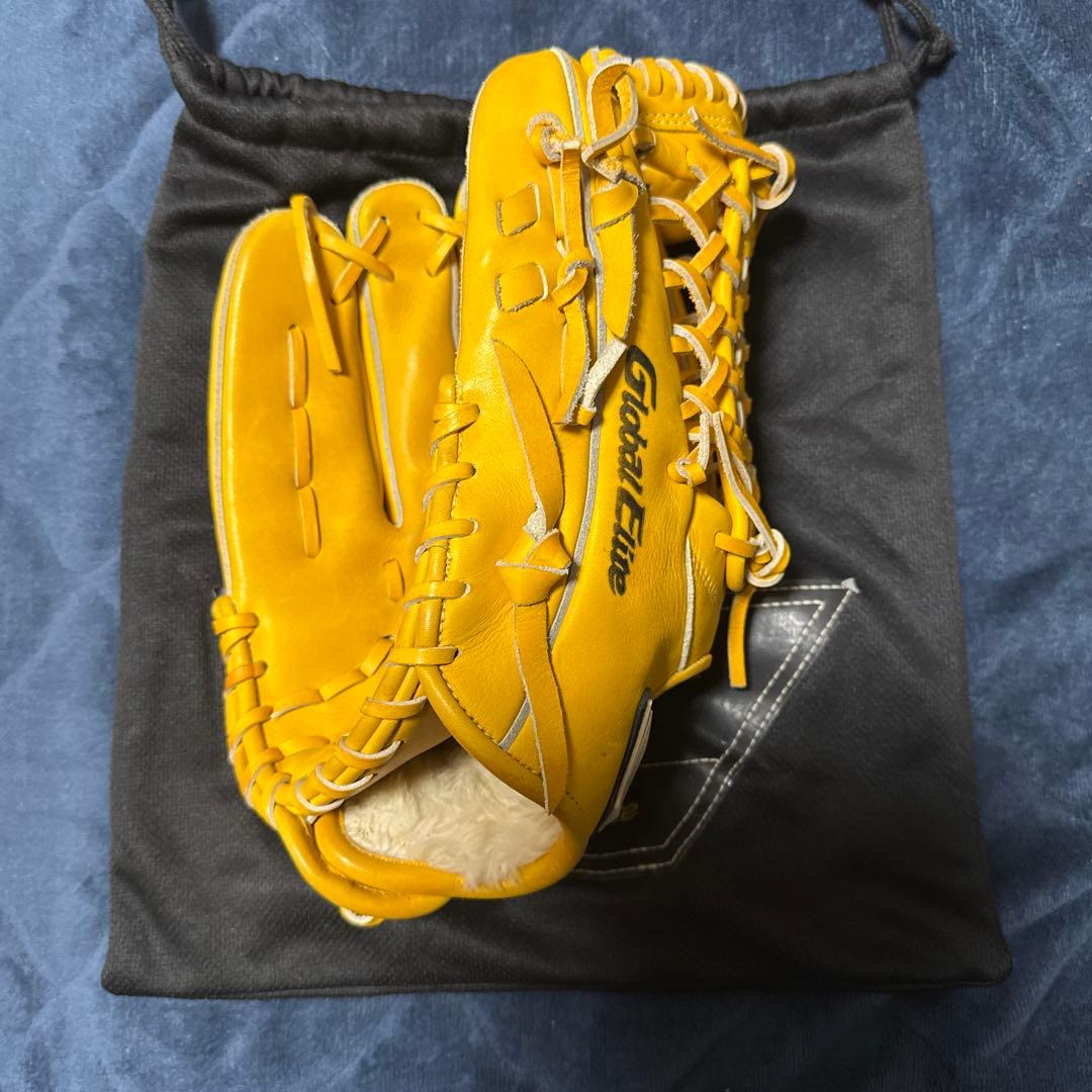 Global Elite 軟式グローブ イエロー 収納袋付き