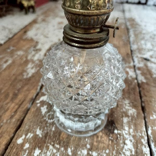 ヴィンテージ スタッズ ガラス オイルランプ 硝子 照明 キャンプ アウトドア