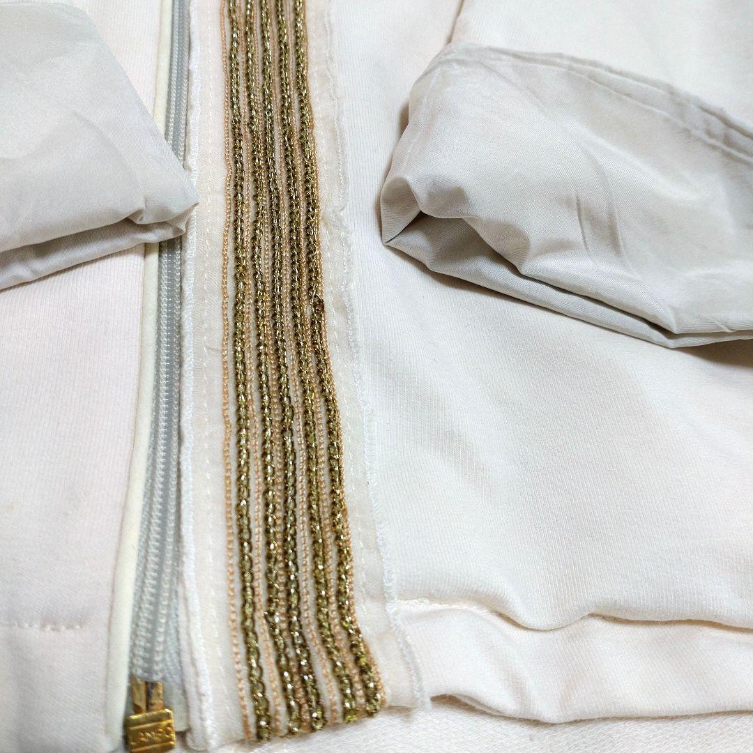 'S MaxMara*オフホワイト*ビジュー付き*ロングパーカー*フード付き*M