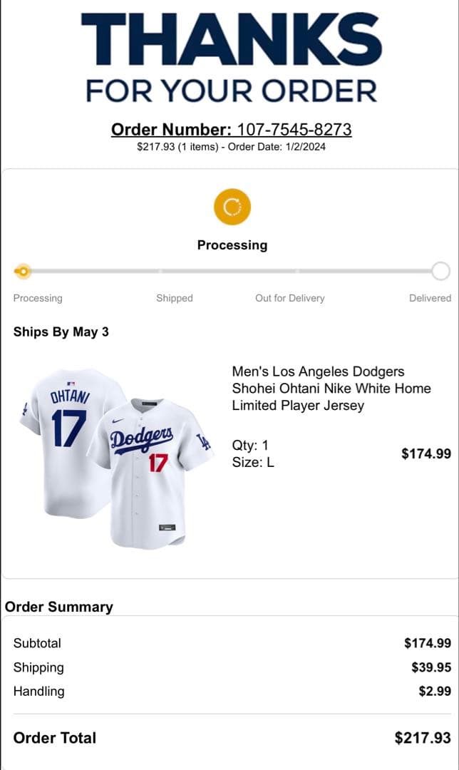 Nike Dodgers ユニフォーム Ohtani 17 ドジャース 大谷翔平