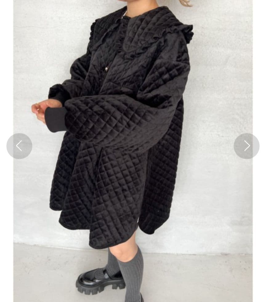 【極美品】 jumelle ジュメロ 黒 ミアキルティングコート フリル襟