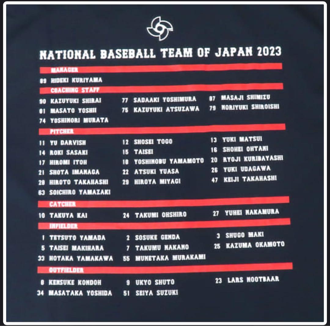 【販売終了品】2023 WBC 優勝記念メンバーTシャツ Lサイズ