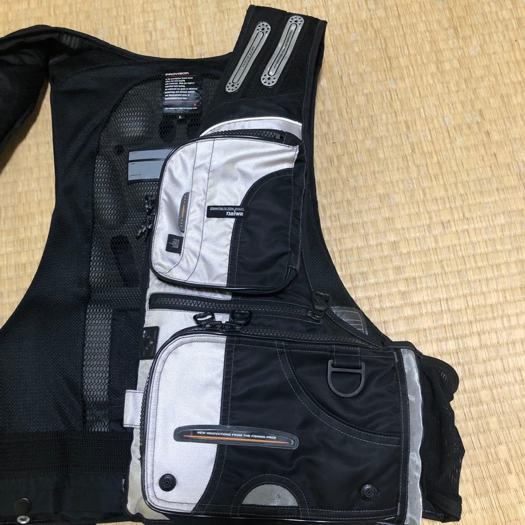 PROVISOR フィッシングライフジャケット ブラック/シルバー　Lサイズ