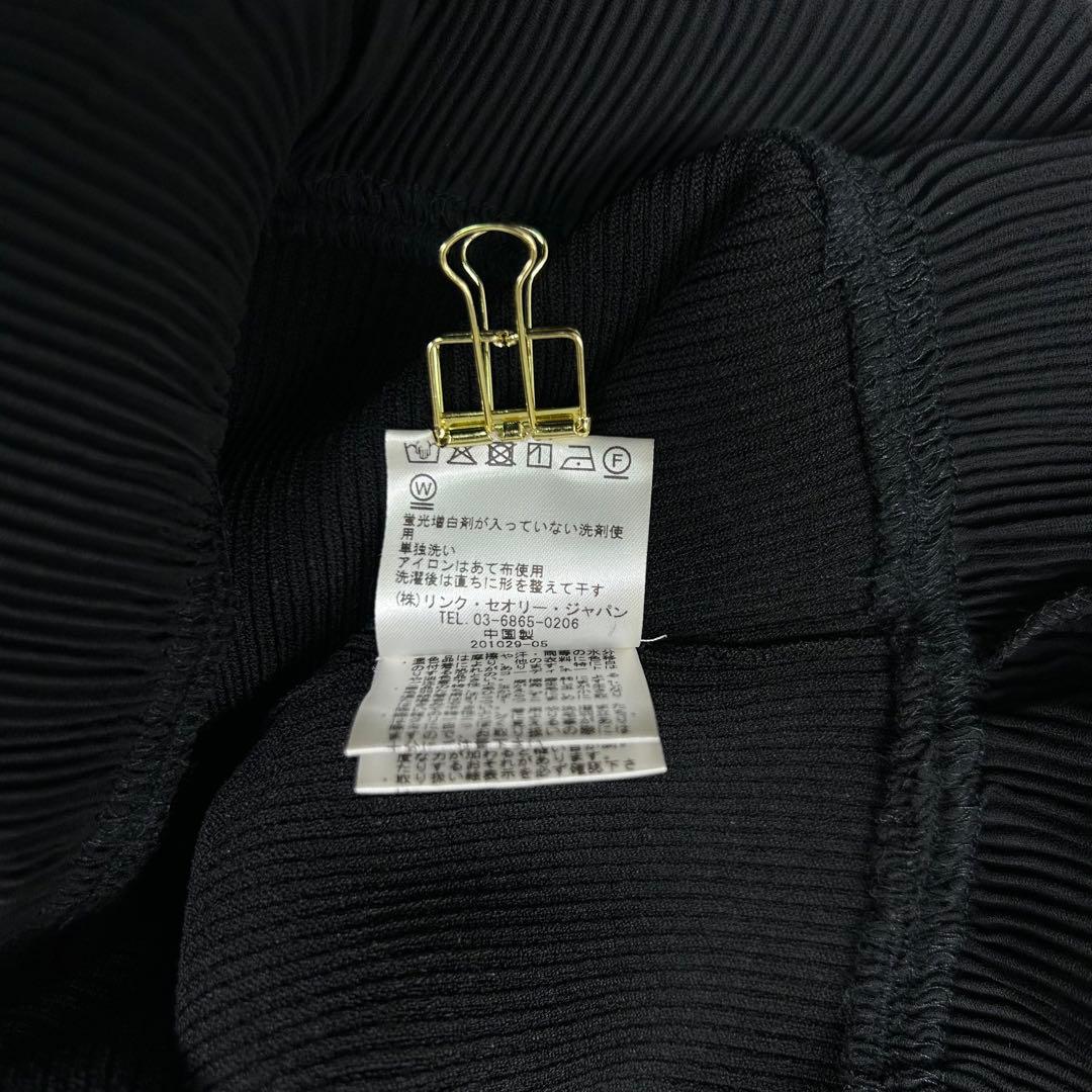美品♡セオリーリュクス 現行 異素材ティアードワンピース リブニット ブラック