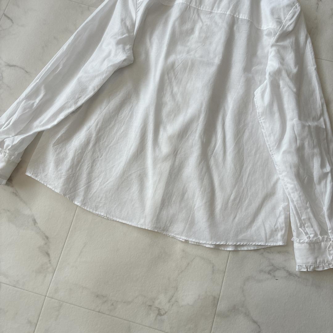 【キュプラ混】ルルウィルビー♡フリルブラウス 2 パールボタン 近年 美品