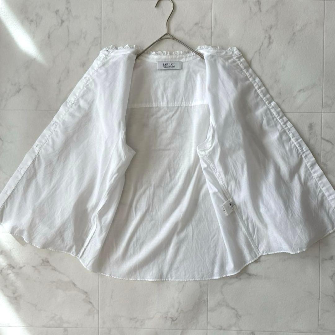 【キュプラ混】ルルウィルビー♡フリルブラウス 2 パールボタン 近年 美品