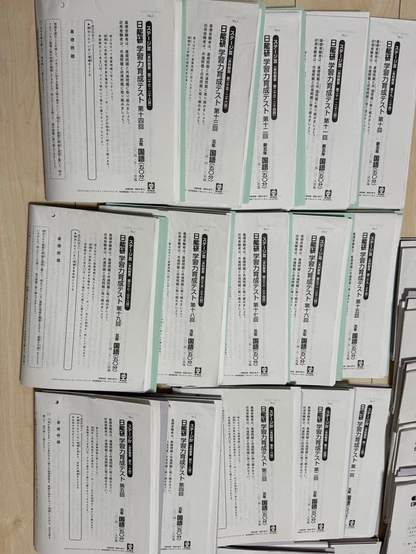 日能研 5年生 1年分 育成　季節講習(春夏冬) 思考力育成 記述力模試