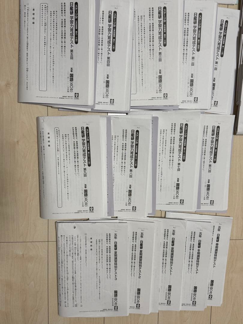 日能研 5年生 1年分 育成　季節講習(春夏冬) 思考力育成 記述力模試