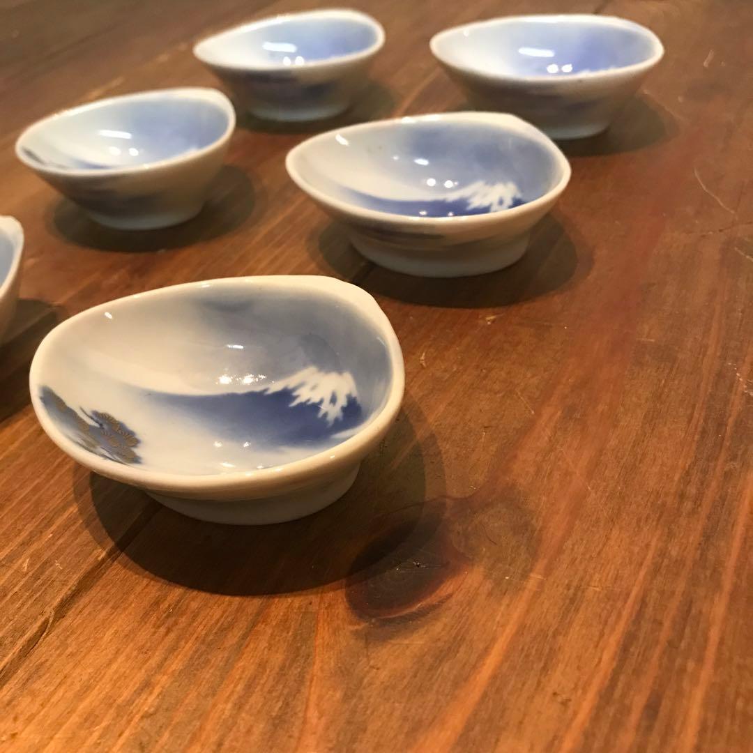 美品　深川製磁　陶器　当時物　富士　貝殻型　小皿　小鉢　醤油皿　上品な絵柄