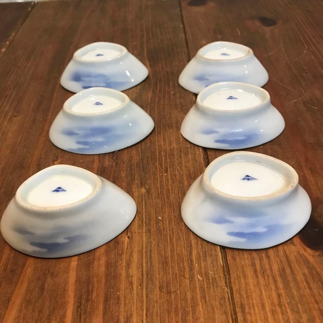 美品　深川製磁　陶器　当時物　富士　貝殻型　小皿　小鉢　醤油皿　上品な絵柄