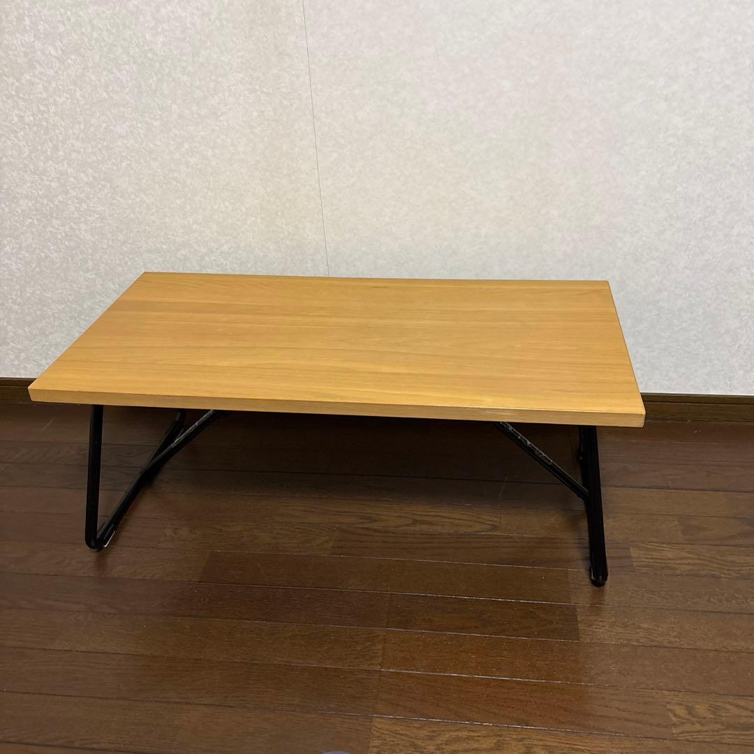 【美品】無印良品 折りたたみローテーブル 90cm オーク材 廃盤