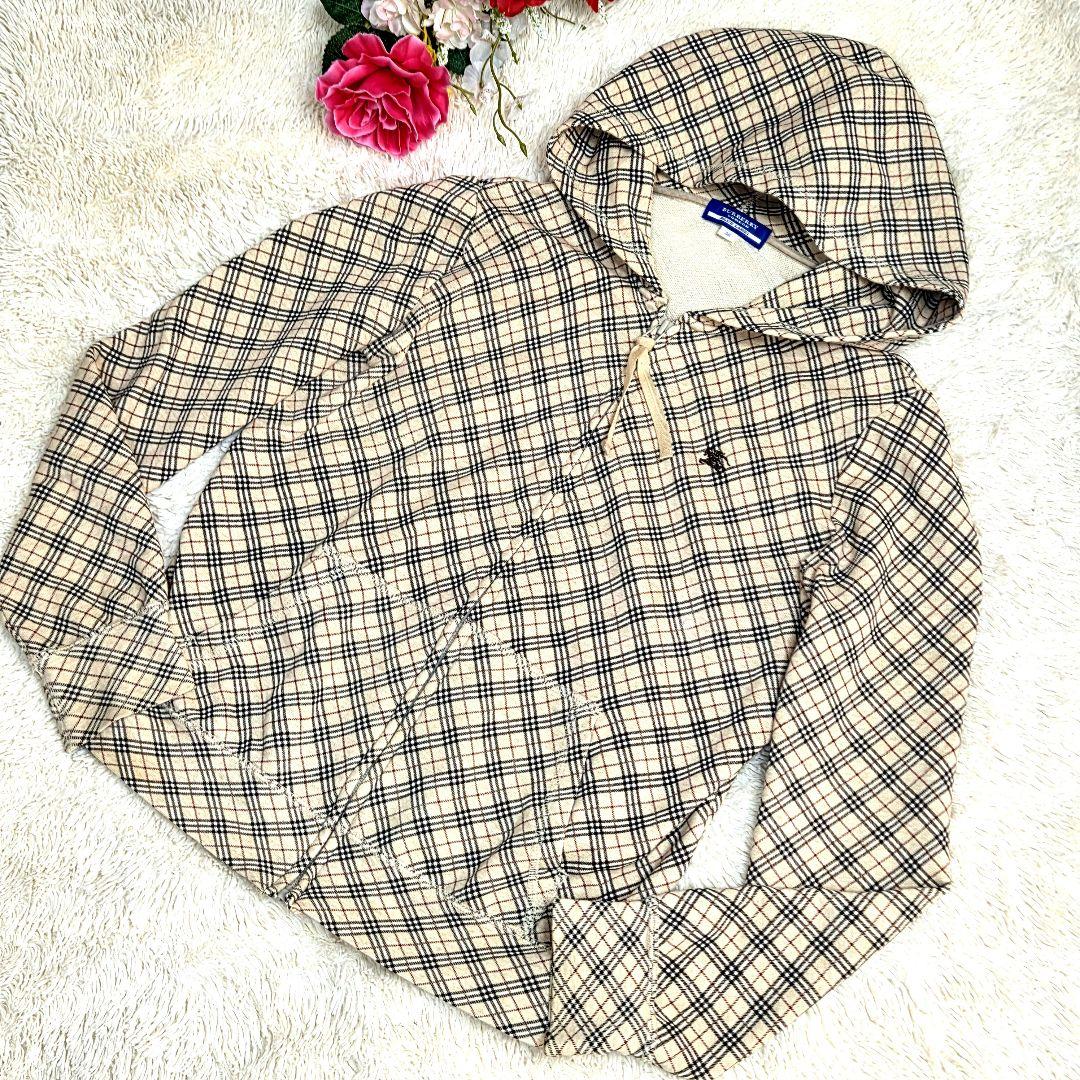 BURBERRY　BLUE LABEL ノバチェック　ジップアップパーカー　M