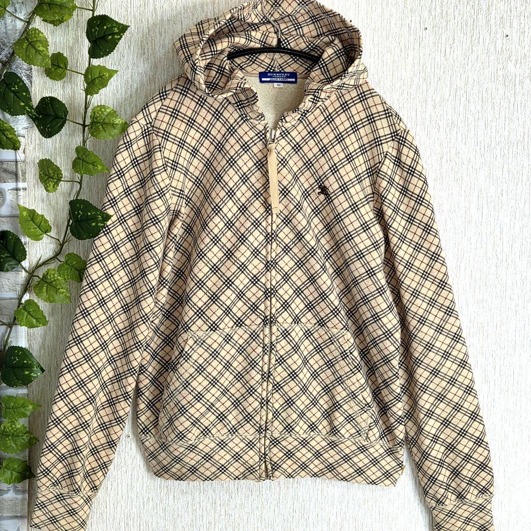 BURBERRY　BLUE LABEL ノバチェック　ジップアップパーカー　M