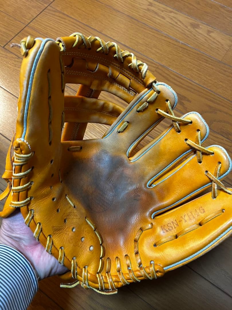 スラッガー　内野手用　オレンジ レザー 軟式グローブ