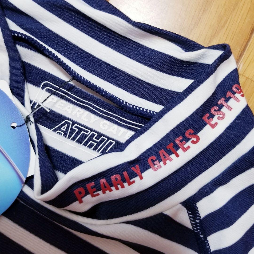 新品PEARLY GATESボーダー柄ハイネック長袖シャツユニセックスサイズ3