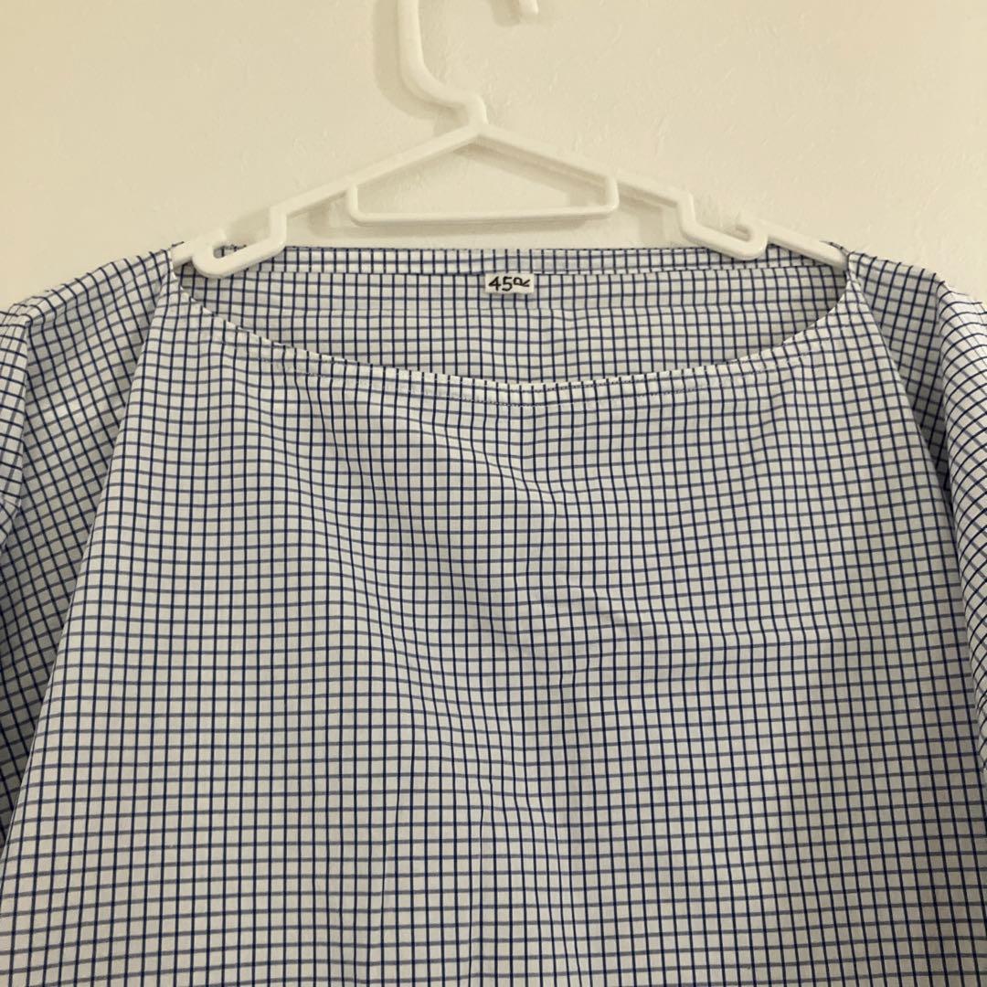 45R プルオーバーグラフチェックブラウス　8.9部袖