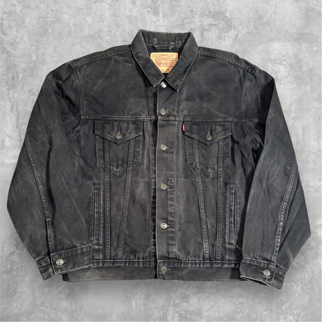 00s Euro Levis 後染め ブラック デニムジャケット Gジャン