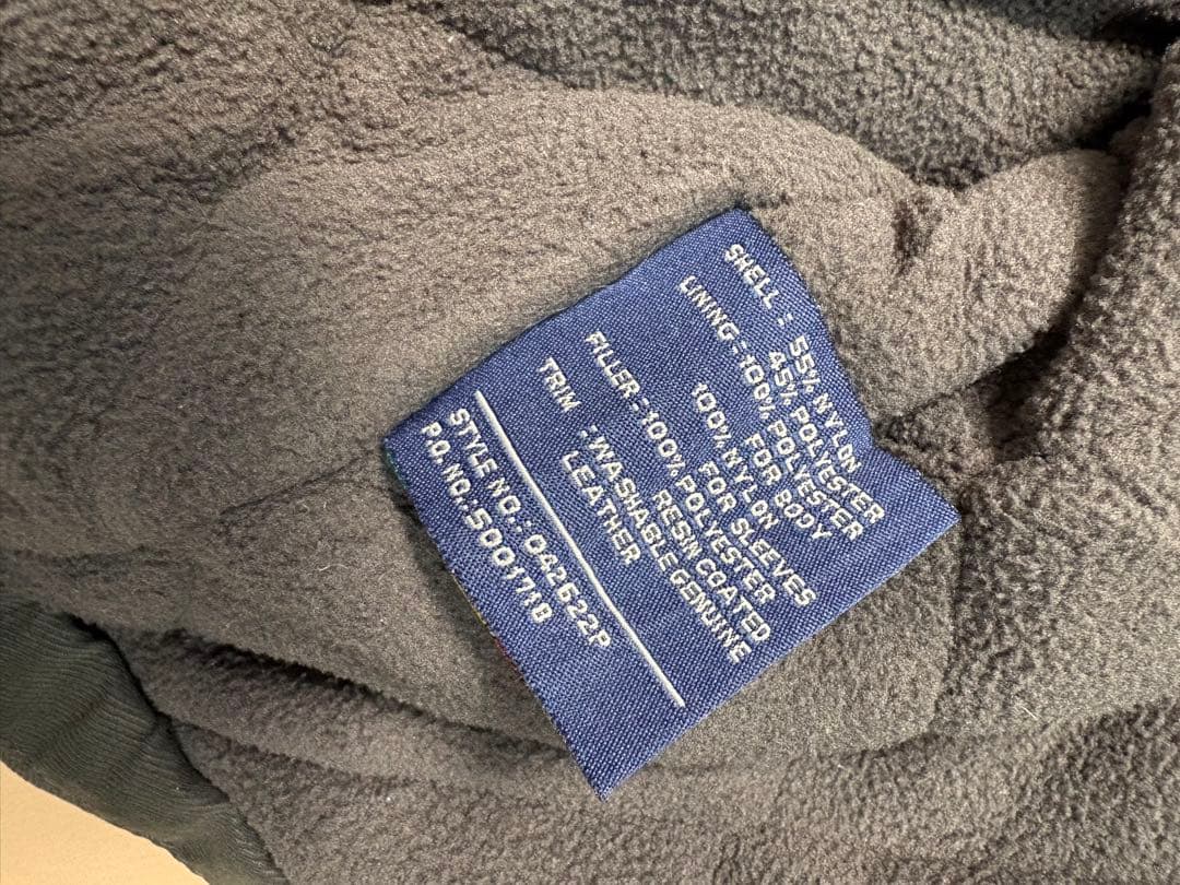 DOCKERSドッカーズナイロン×レザーフリースハリントンXXL襟レザー