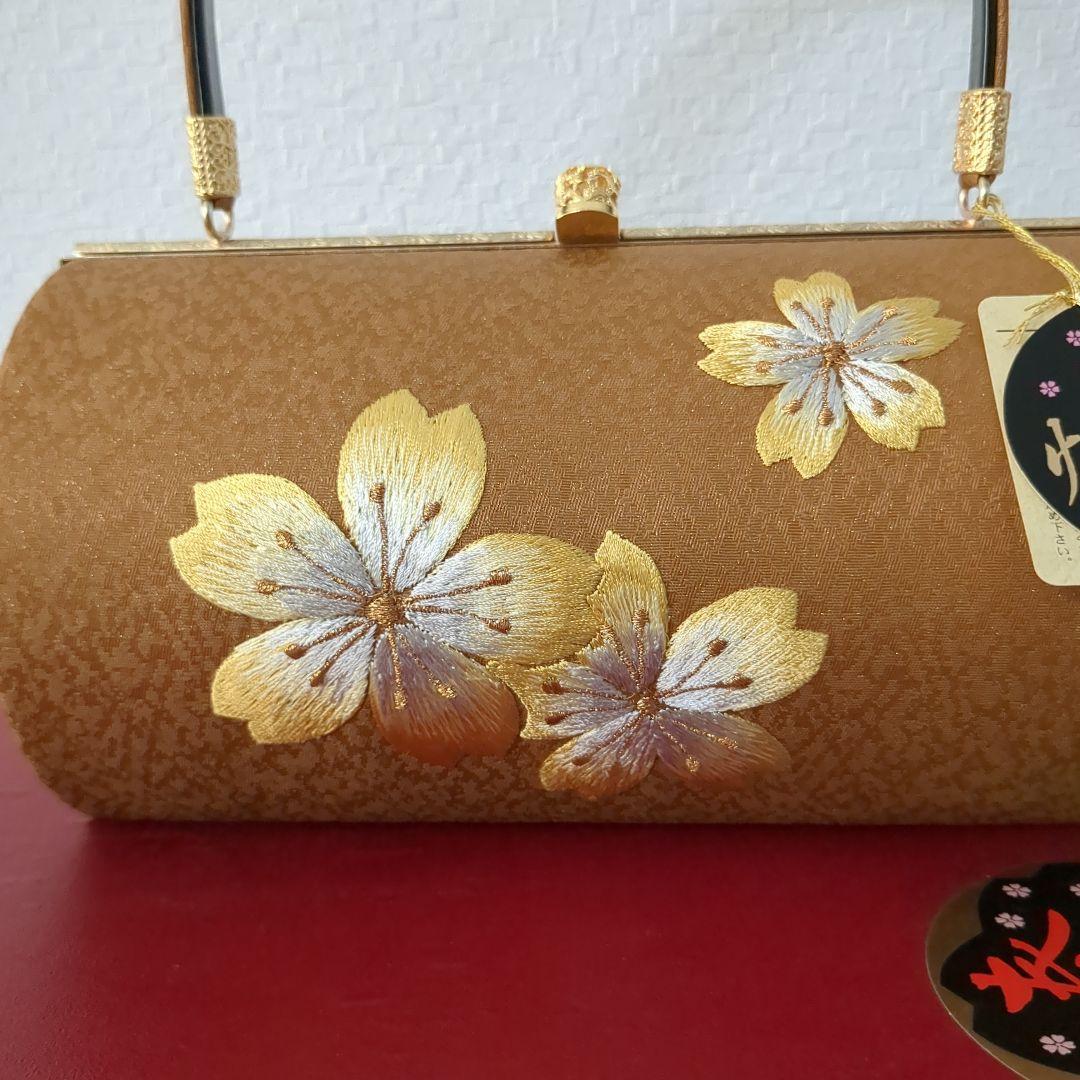新品 桜刺繍の和装用バッグと草履セット