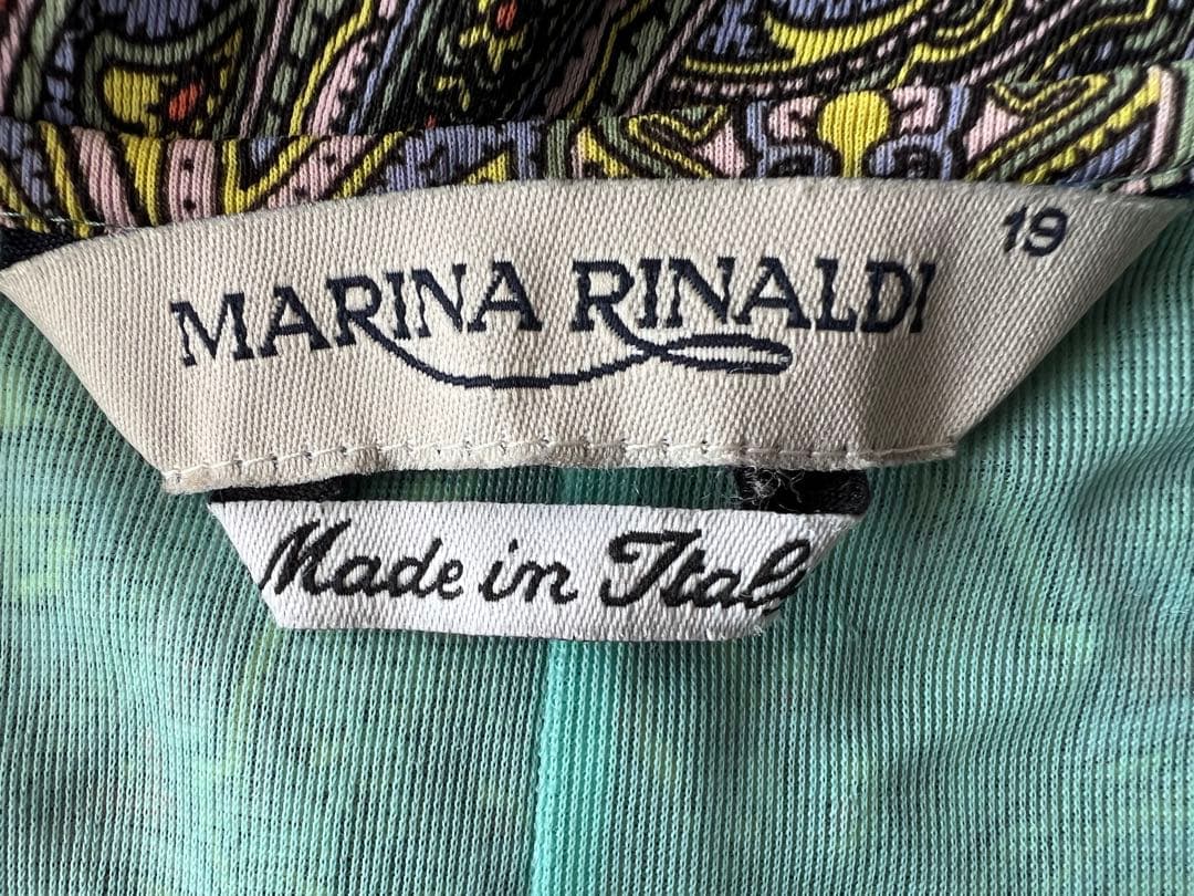 マリナリナルディ　半袖ロングワンピース　グリーン系　アセテート　大きいサイズ19