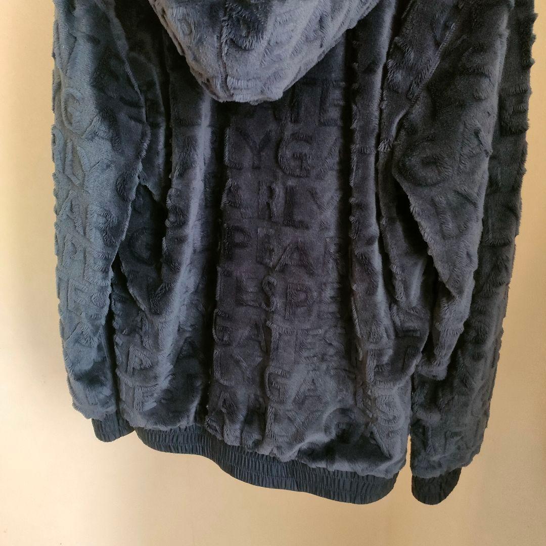 美品 パーリーゲイツ 総柄 ロゴ パーカー フーディ ネイビー o