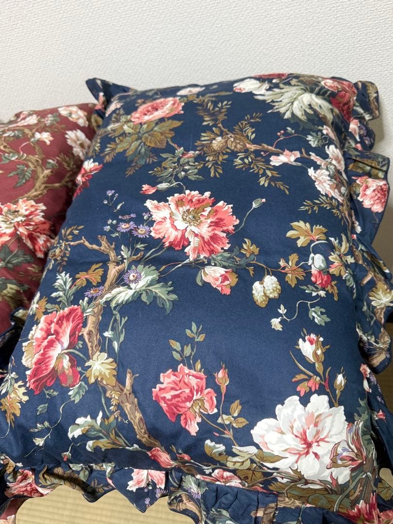 TAKEI 花柄 枕カバー＋枕 2セット まとめ売り コットン100%