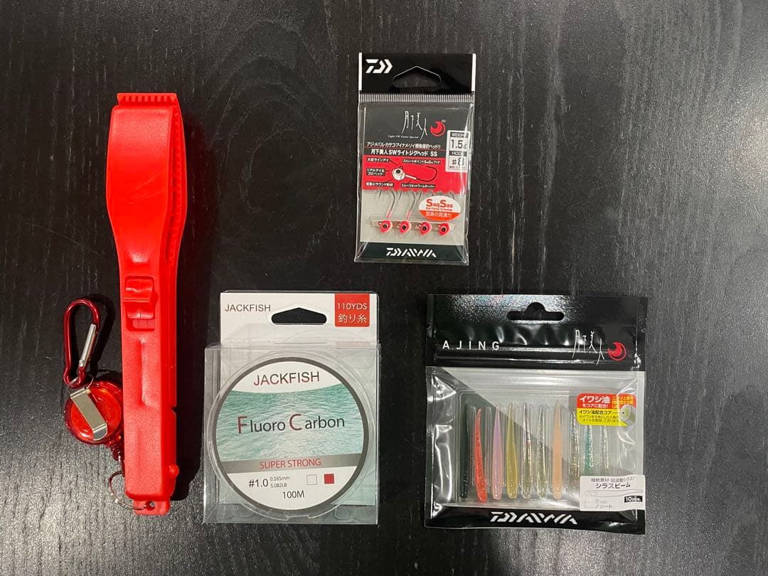 釣りセット2ピースロッド（180㌢）&1000番リール・ダイワ月下美人ワーム他付