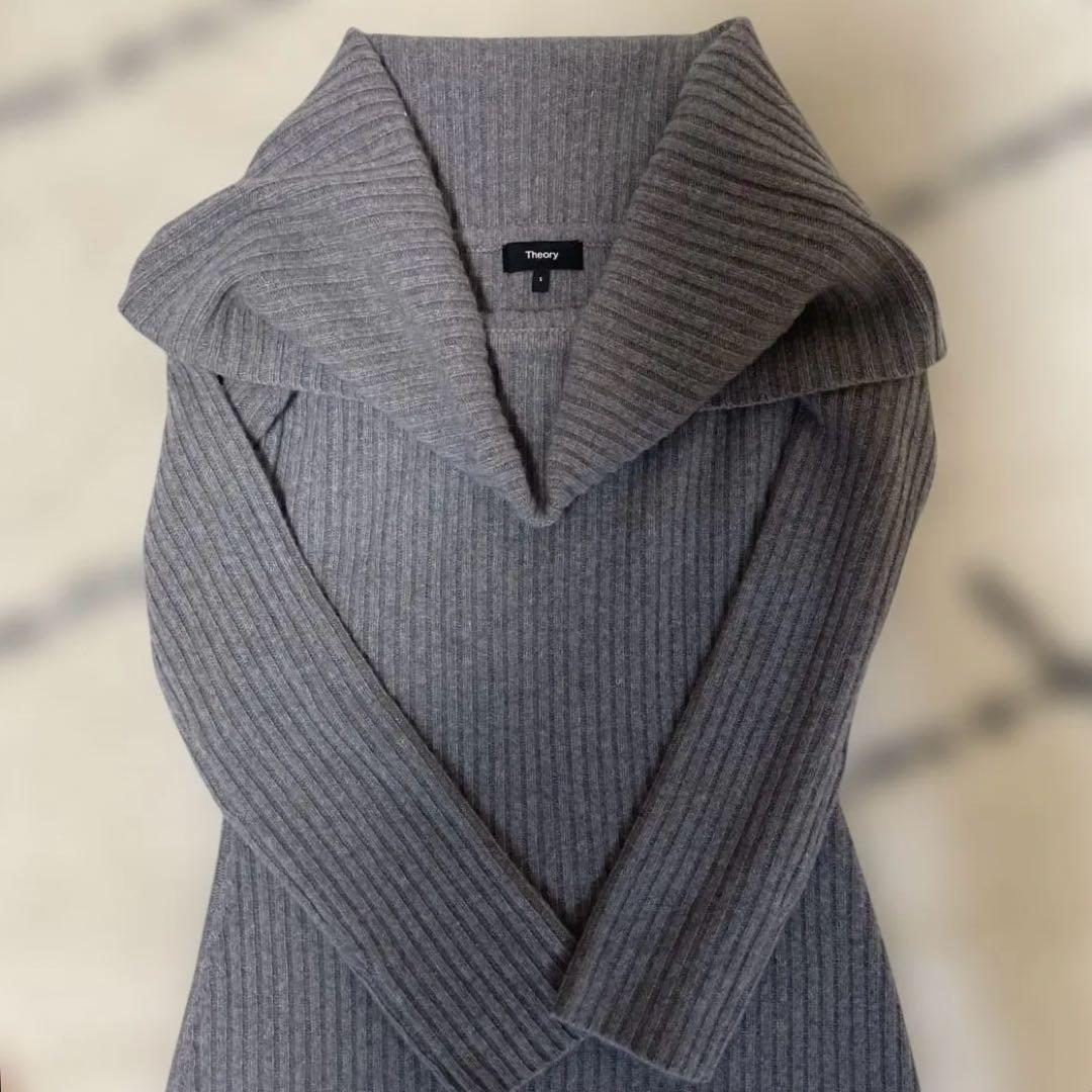 【週末価格】Theory カシミヤ混 ロングニットワンピースS