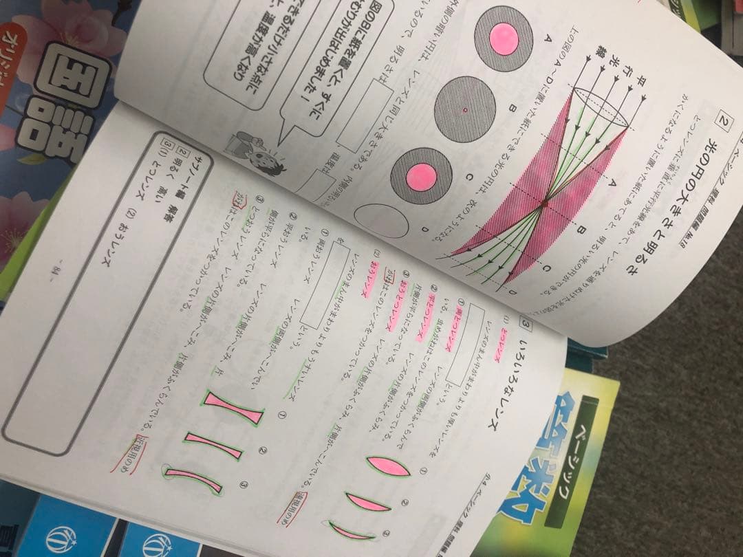 希学園　小4　2021年度　国算理/春/夏/冬講習テキスト　書込み小/おおむね良