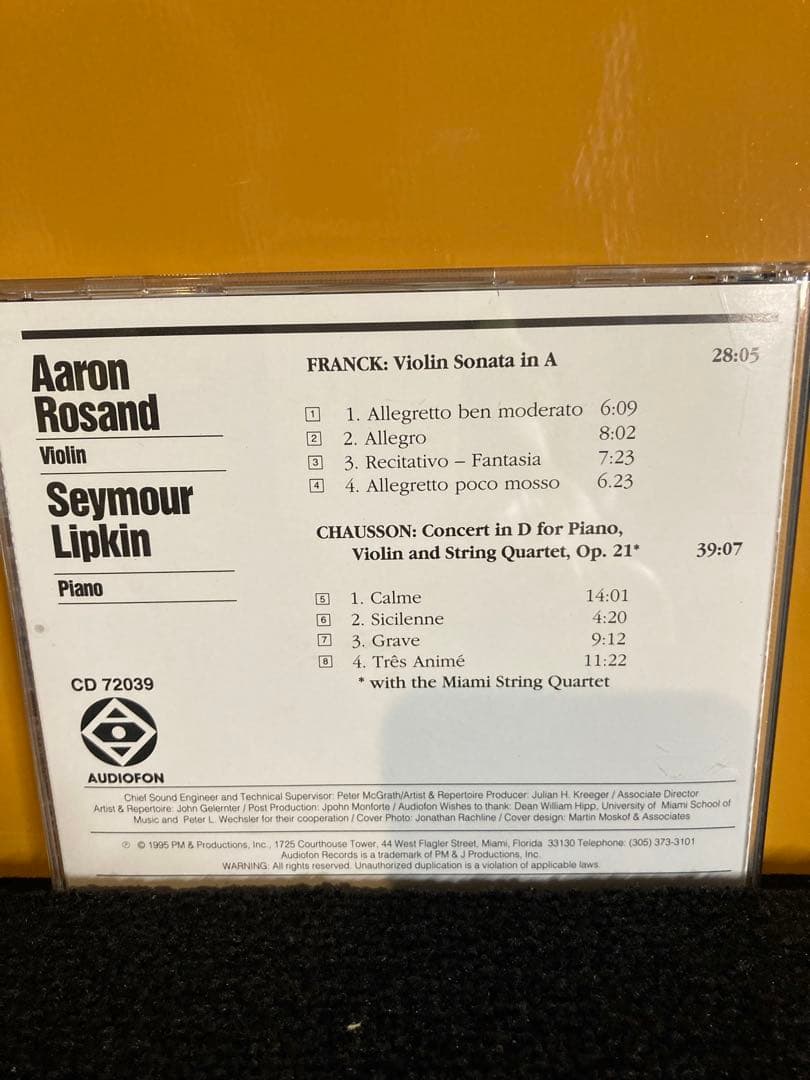 アーロン・ロザンド : フランク　ヴァイオリンソナタ他