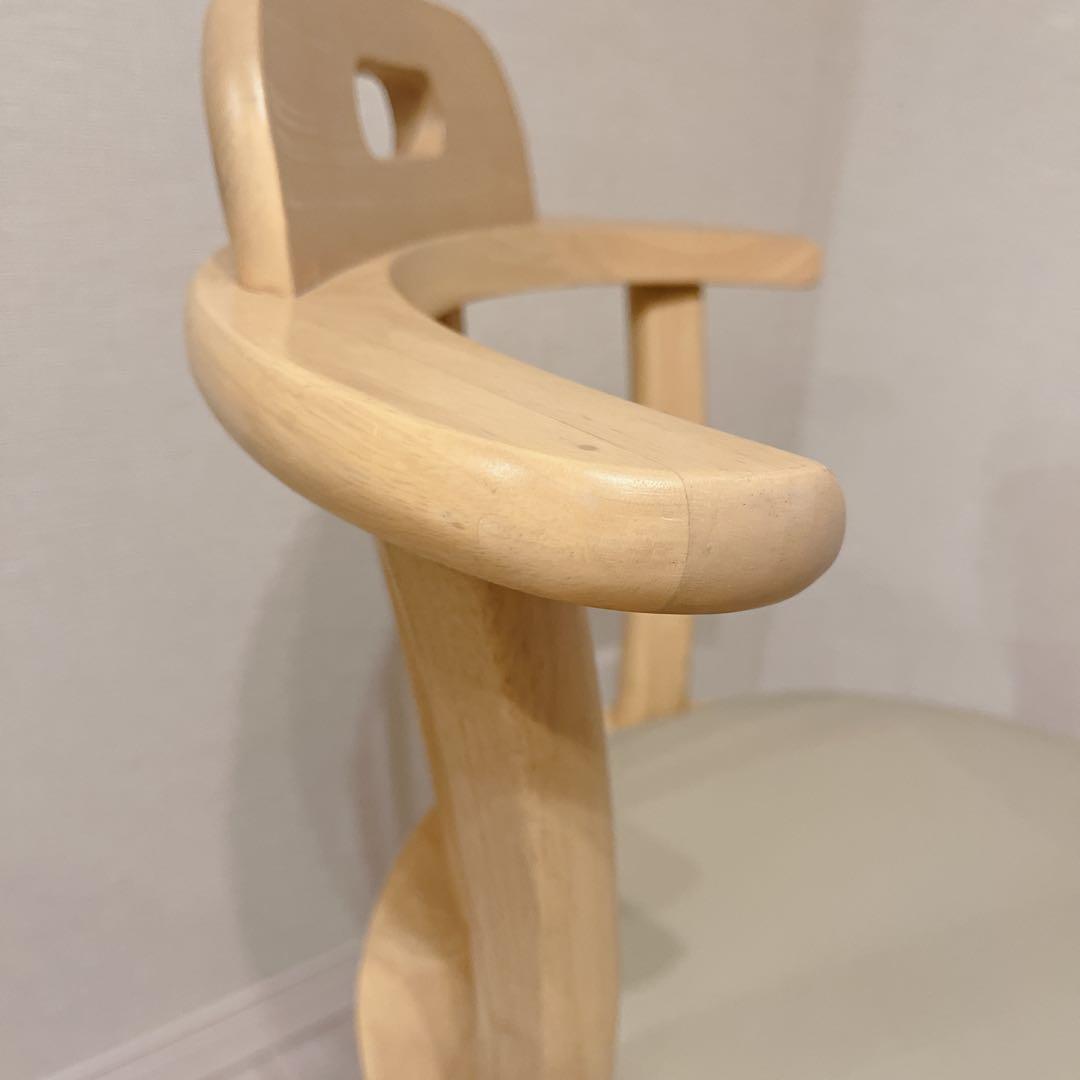 光製作所 天然木 回転式 ダイニングチェア 肘掛け付き 介護 使用OK